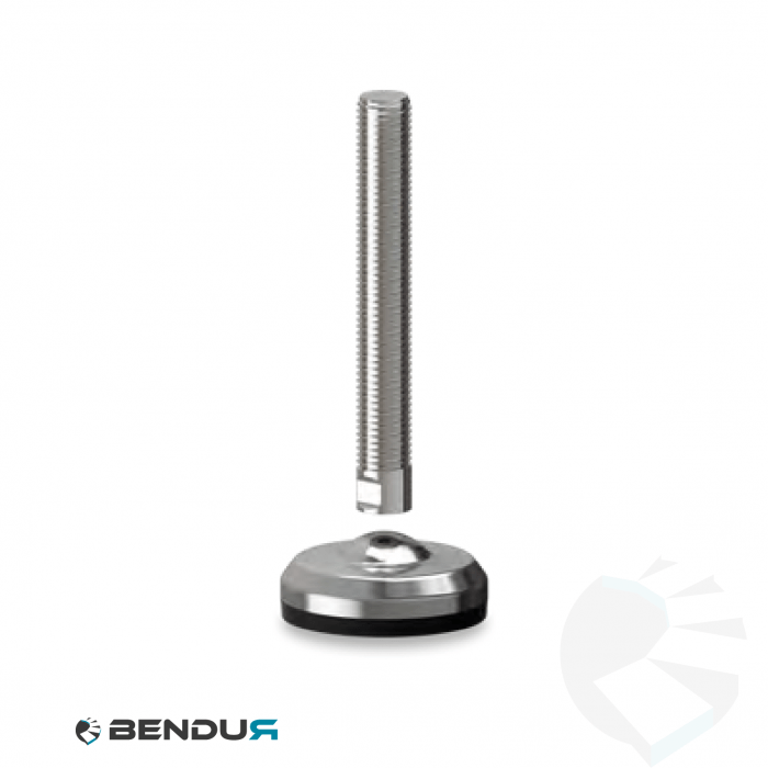 Leveling foot with machined baseplate & fully threaded ss spindle - Ø60 + ar