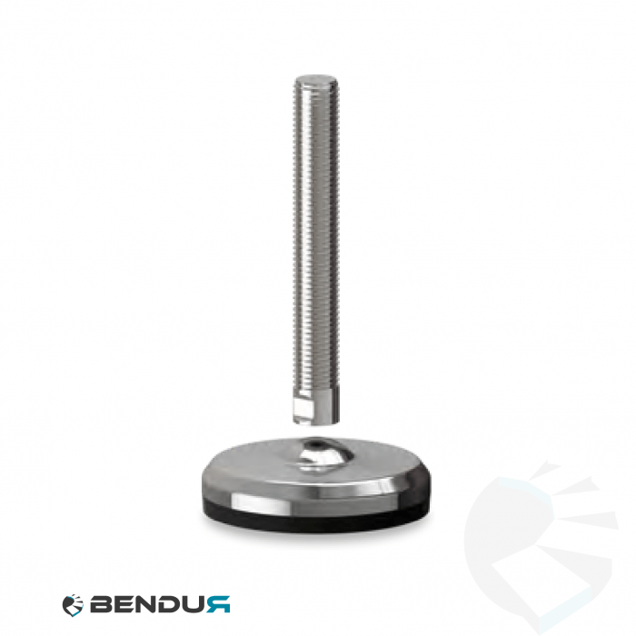 Leveling foot with machined baseplate & fully threaded ss spindle - Ø80 + ar