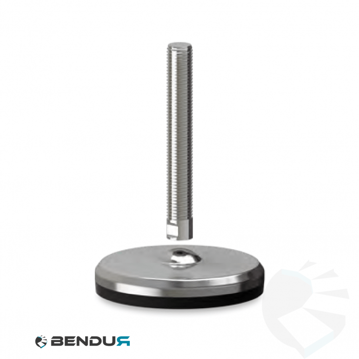 Leveling foot with machined baseplate & fully threaded ss spindle - Ø105 + ar