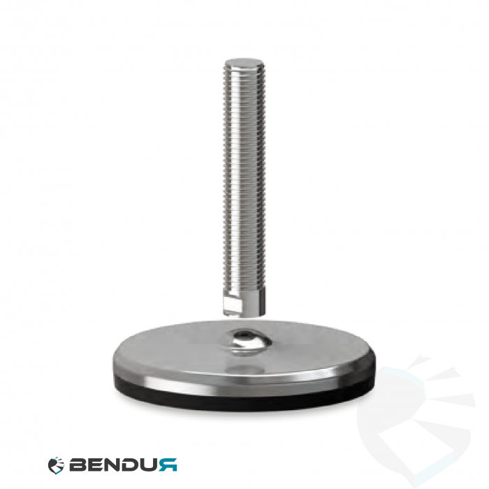 Leveling foot with machined baseplate & fully threaded ss spindle - Ø125 + ar