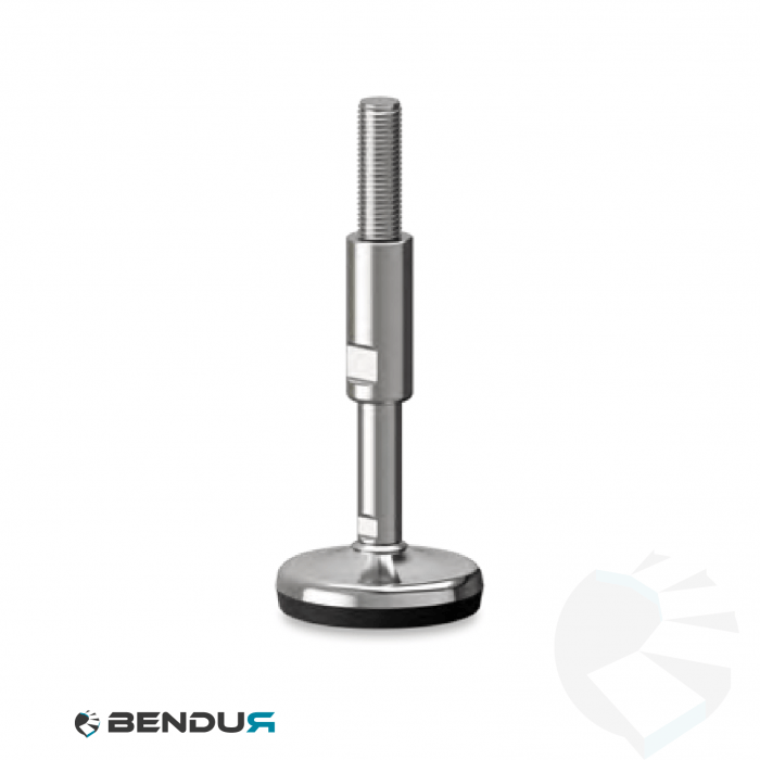 Leveling foot hygienic with overmolded baseplate - Ø75 + ar