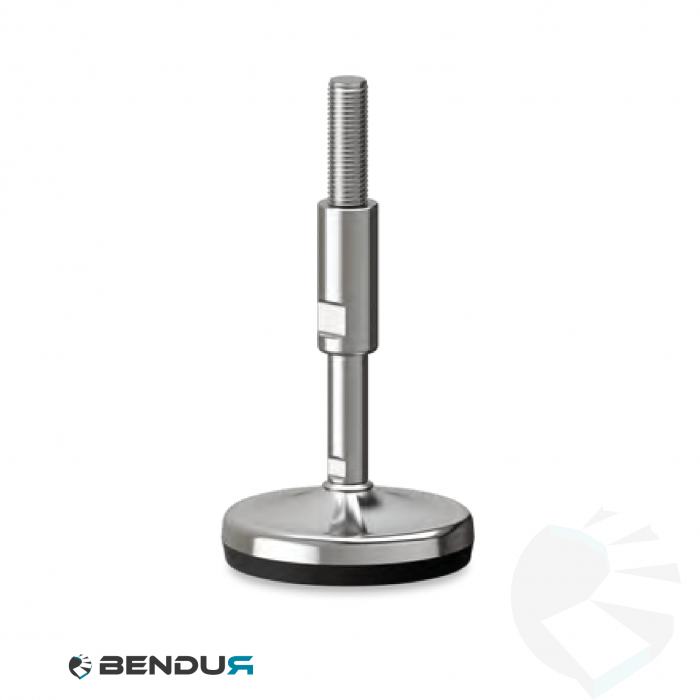 Leveling foot hygienic with overmolded baseplate - Ø100 + ar