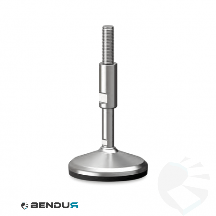 Leveling foot hygienic with overmolded baseplate - Ø105 + ar