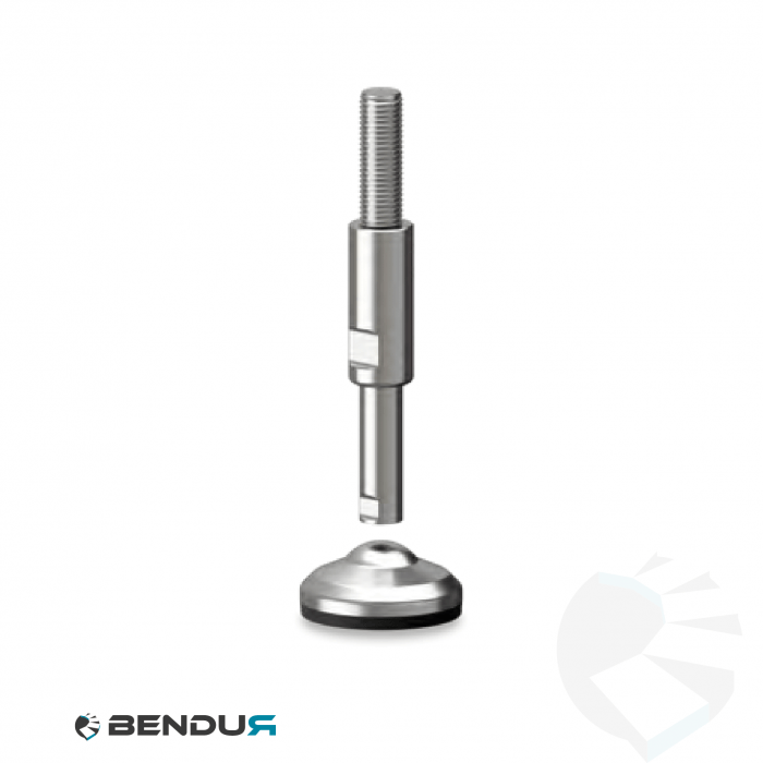 Leveling foot hygienic with overmolded baseplate - Ø60 + ar