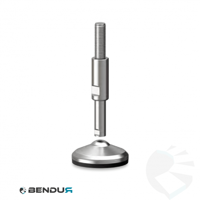 Leveling foot hygienic with overmolded baseplate - Ø80 + ar