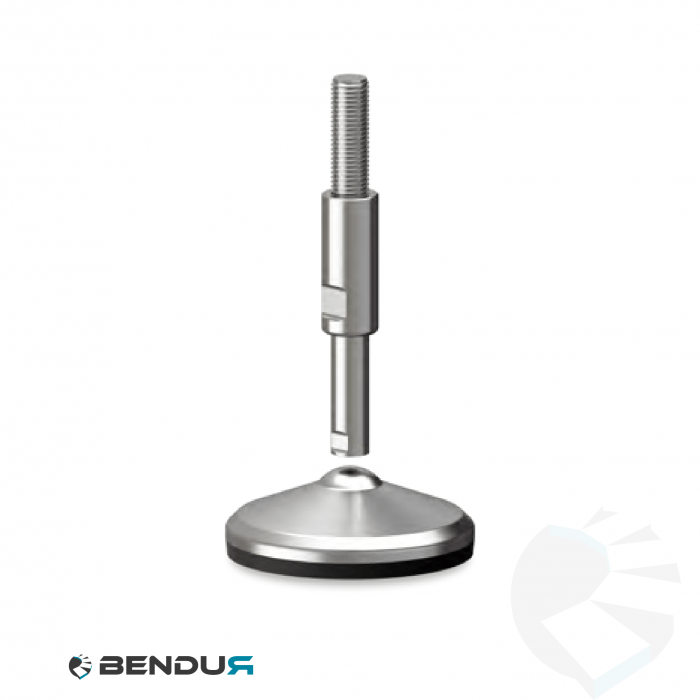 Leveling foot hygienic with overmolded baseplate - Ø105 + ar