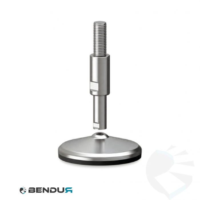 Leveling foot hygienic with overmolded baseplate - Ø125 + ar