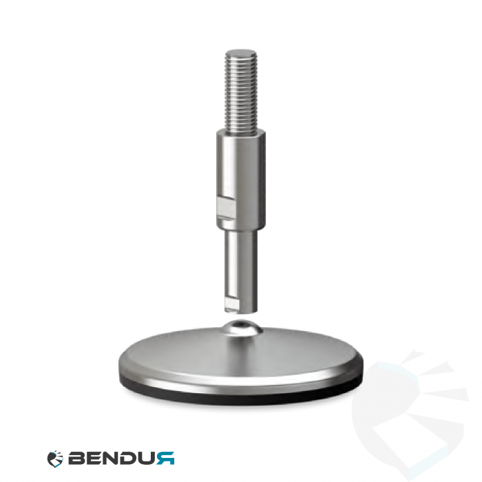 Leveling foot hygienic with overmolded baseplate - Ø150 + ar