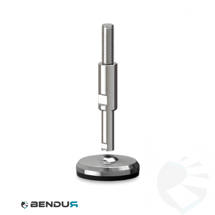 Leveling foot hygienic with machined baseplate - Ø80 + ar