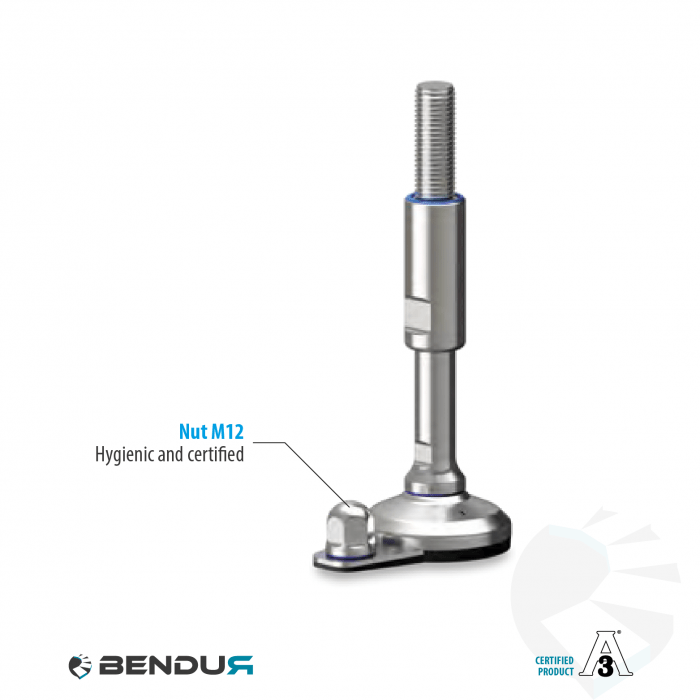Leveling foot hygienic certified with overmolded sd baseplate + fh - Ø60 + ar