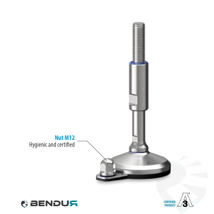 Leveling foot hygienic certified with overmolded sd baseplate + fh - Ø80 + ar Leveling foot hygienic certified with overmolded sd baseplate + fh - Ø80 + ar