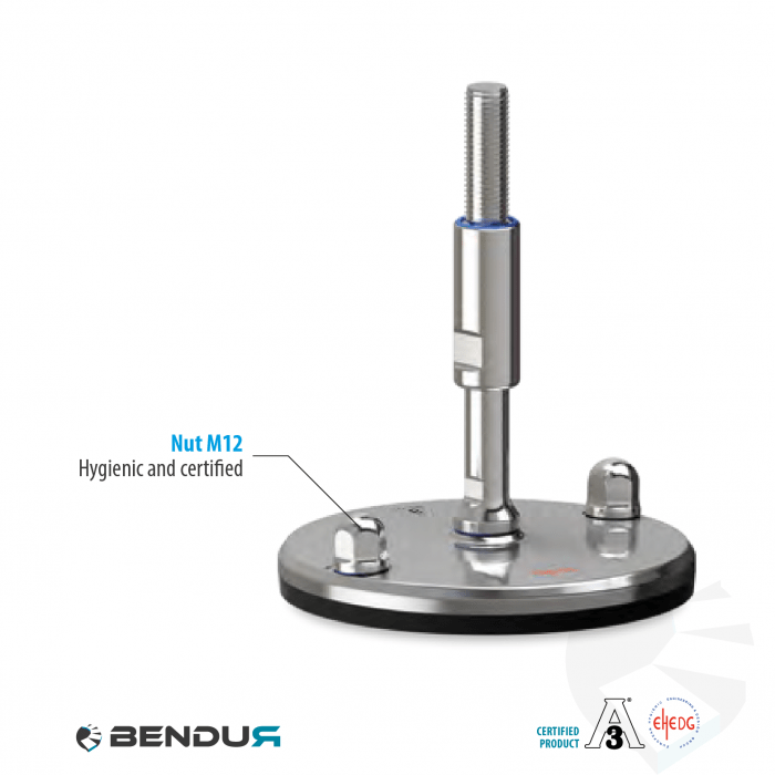 Leveling foot hygienic certified with machine sd baseplate - Ø150 + ar Leveling foot hygienic certified with machine sd baseplate - Ø150 + ar