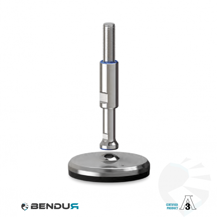 Leveling foot hygienic certified with machine sd baseplate - Ø105 + ar Leveling foot hygienic certified with machine sd baseplate - Ø105 + ar