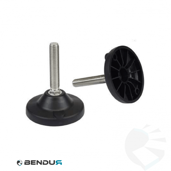 Leveling foot with plastic baseplate & fully threaded spindle | type a - Ø123 Leveling foot with plastic baseplate & fully threaded spindle | type a - Ø123