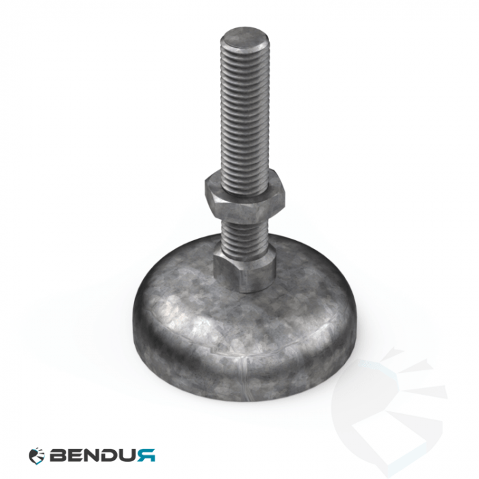 LEVELING FOOT - BELL FOOT BASE & FULLY THREADED ZPS SPINDLE - Ø60 | M12x88