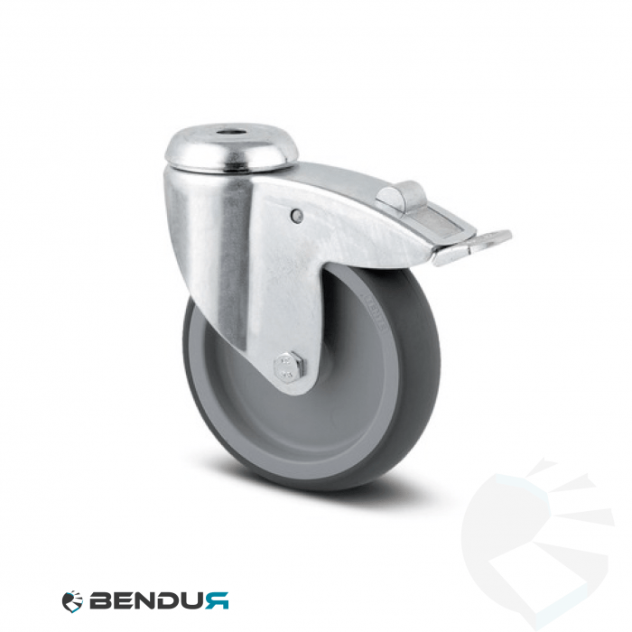 Swivel castor L-serie with bolt hole - double break Swivel castor L-serie with bolt hole - double break