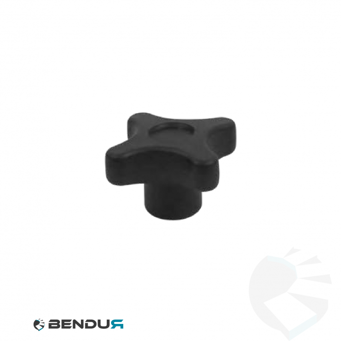 Plastic star knob Ø50 h=29 with threaded insert - black Plastic star knob Ø50 h=29 with threaded insert - black