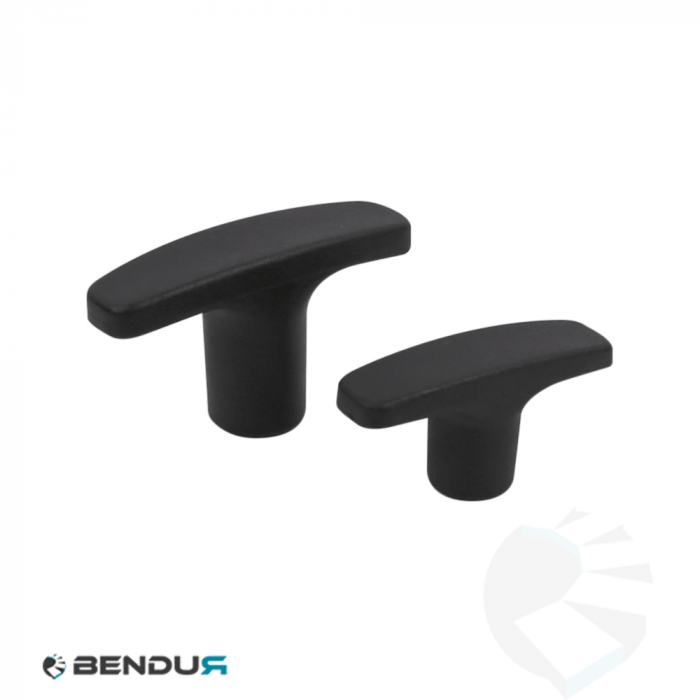 Plastic T-handle with threaded insert - black Plastic T-handle with threaded insert - black