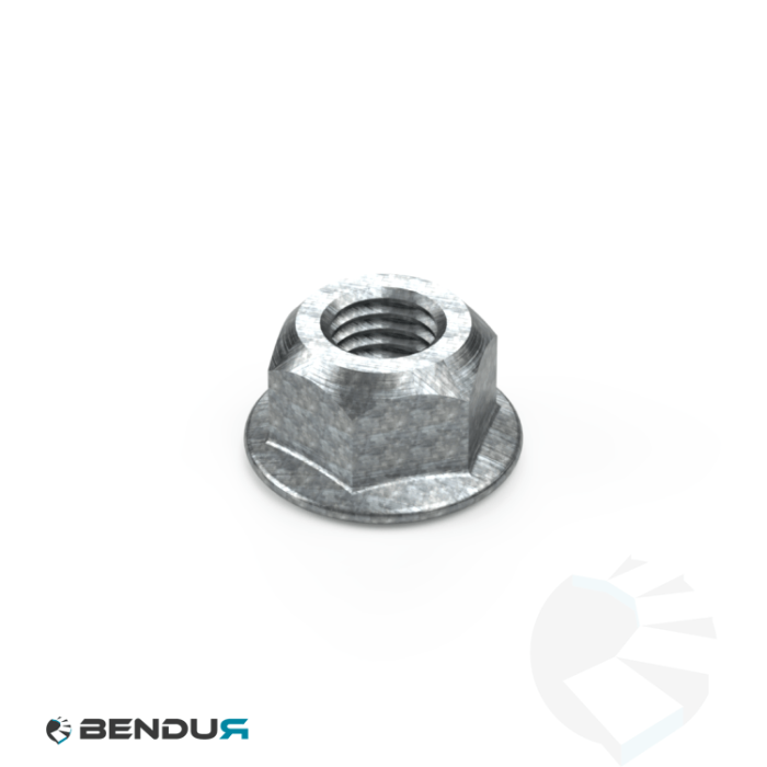 Prevailing torque type hexagon nut with flange all metal zps | M8 - EN 1664