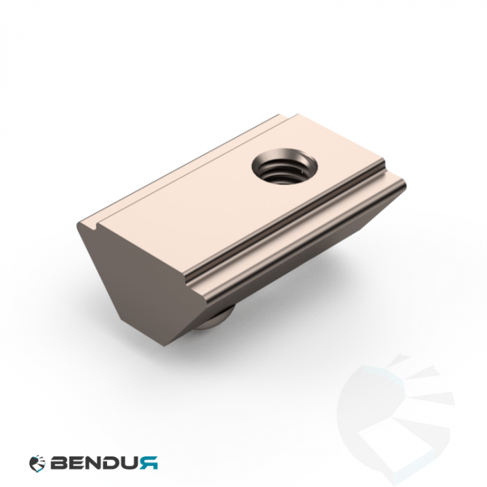 Roll-in T-slot nut 11.8 x 6.6 sa BSB with spring loaded ball - slot 8 | 0.5 - ss Roll-in T-slot nut 11.8 x 6.6 sa BSB with spring loaded ball - slot 8 | 0.5 - ss