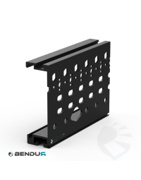 Aluminium roller conveyor side profile | 40x126 - Hole pattern 30 - Black