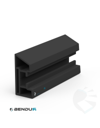 Aluminium side guide profile | 60x30 - Type 1 - Black
