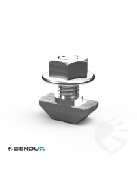 Hammer head screw BSB - slot 8 | 1.5 + flange nut