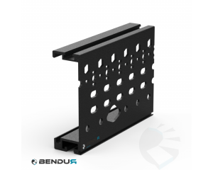 Aluminium roller conveyor side profile | 40x126 - Hole pattern 30 - Black