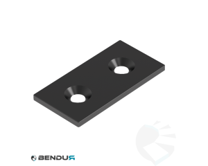 Steel connecting plate - black powder coated | 40x80 - 2x cs M8