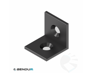 Steel connecting angle - black powder coated | 30x30 - 2x cs M6