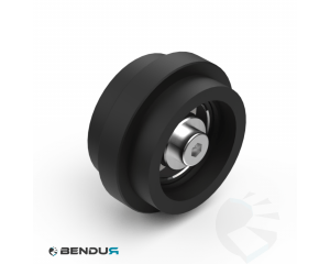 Slide roller with ball bearing + assembly set - slot 10 | &Oslash;58