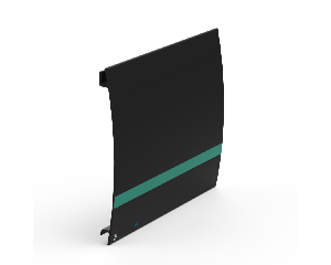 Extruded plastic roller conveyor cover profile | black + turquoise &ndash; l=4m