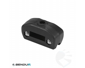 Plastic side guide clamp single w=59 for round bar &Oslash;112 without pin - hygienic blue