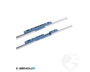 Plastic adjustable connecting clamp for conical rail - blue