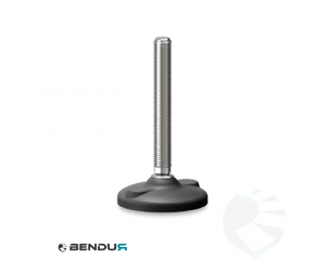 Leveling foot with plastic baseplate & fully threaded spindle - &Oslash;80