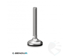 Stelvoet met overgoten voet basis & rvs spindel met volledig schroefdraad - &Oslash;60 + ar