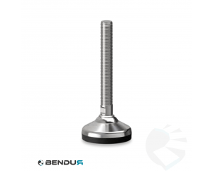 Stelvoet met overgoten voet basis & rvs spindel met volledig schroefdraad - &Oslash;65 + ar