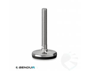 Stelvoet met overgoten voet basis & rvs spindel met volledig schroefdraad - &Oslash;75 + ar