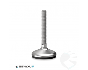 Stelvoet met overgoten voet basis & rvs spindel met volledig schroefdraad - &Oslash;80 + ar