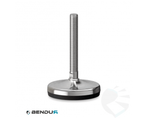 Stelvoet met overgoten voet basis & rvs spindel met volledig schroefdraad - &Oslash;100 + ar