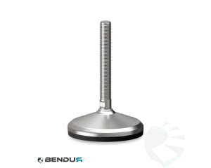 Stelvoet met overgoten voet basis & rvs spindel met volledig schroefdraad - &Oslash;105 + ar
