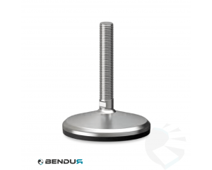 Stelvoet met overgoten voet basis & rvs spindel met volledig schroefdraad - &Oslash;125 + ar