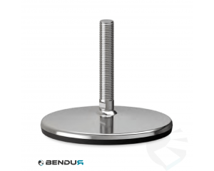 Stelvoet met overgoten voet basis & rvs spindel met volledig schroefdraad - &Oslash;180 + ar