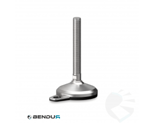 Stelvoet met overgoten voet basis + fg & rvs spindel met volledig schroefdraad - &Oslash;80 + ar