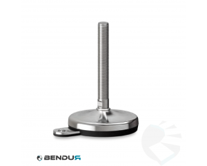 Stelvoet met overgoten voet basis + fg & rvs spindel met volledig schroefdraad - &Oslash;100 + ar