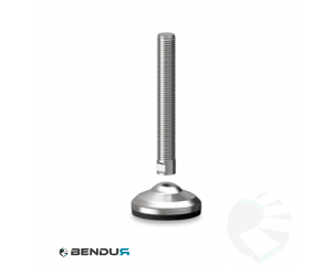 Stelvoet met overgoten voet basis & rvs spindel met volledig schroefdraad - &Oslash;60 + ar