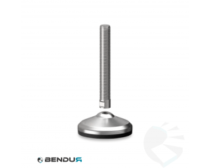 Stelvoet met overgoten voet basis & rvs spindel met volledig schroefdraad - &Oslash;80 + ar