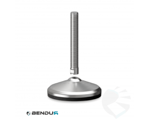 Stelvoet met overgoten voet basis & rvs spindel met volledig schroefdraad - &Oslash;105 + ar
