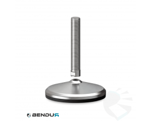 Stelvoet met overgoten voet basis & rvs spindel met volledig schroefdraad - &Oslash;125 + ar