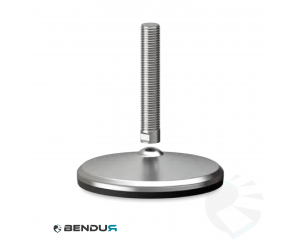 Stelvoet met overgoten voet basis & rvs spindel met volledig schroefdraad - &Oslash;150 + ar